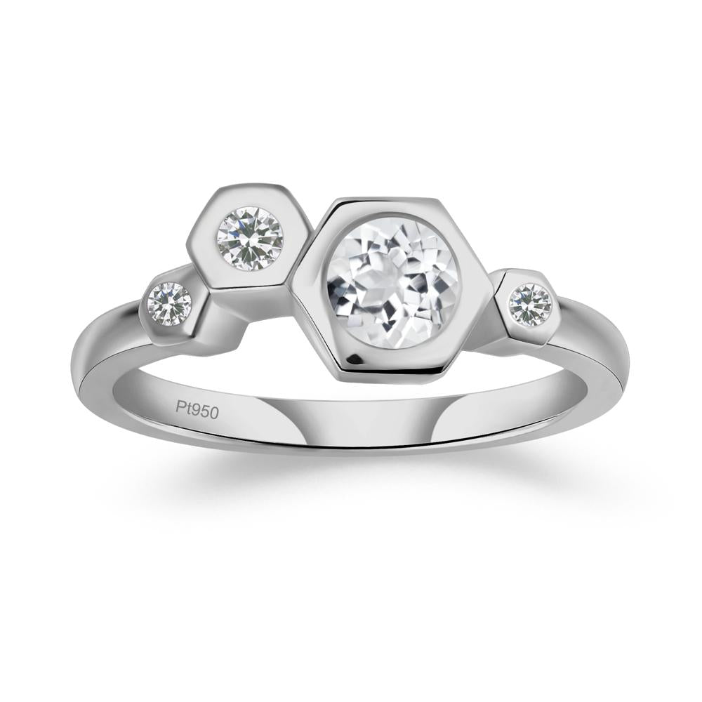 White Topaz Constellation Engagement Ring - LUO Jewelry #metal_platinum