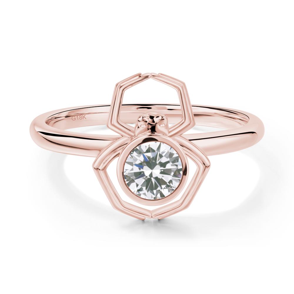 Cubic Zirconia Bezel Set Spider Ring - LUO Jewelry #metal_18k rose gold