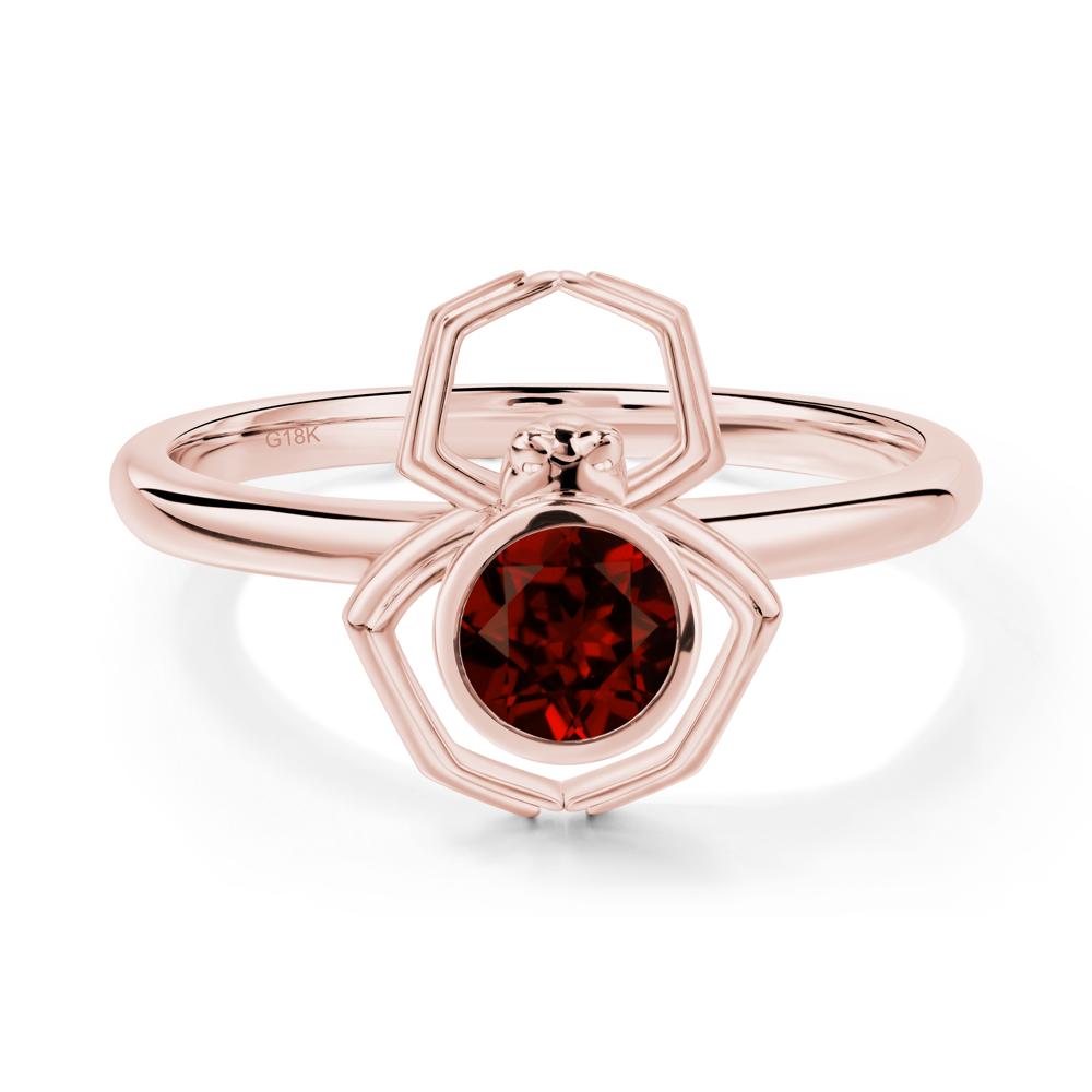 Garnet Bezel Set Spider Ring - LUO Jewelry #metal_18k rose gold