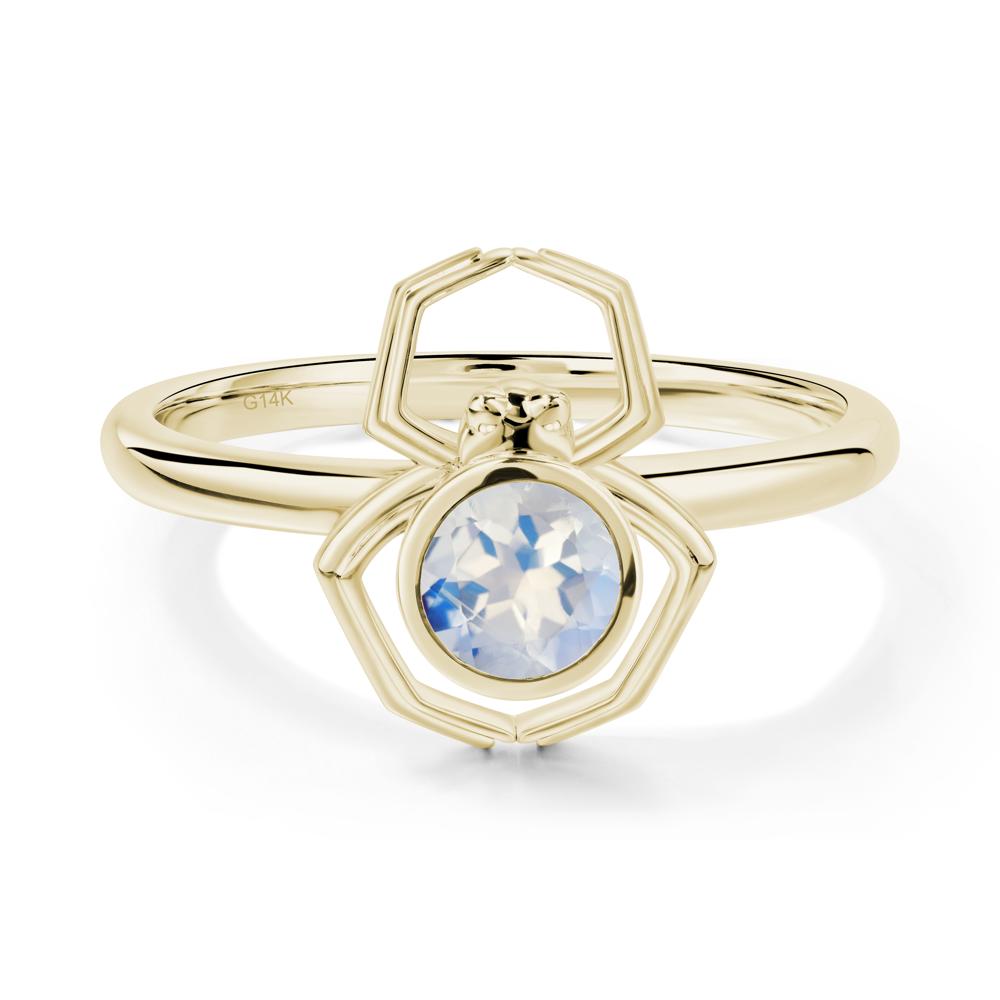 Moonstone Bezel Set Spider Ring - LUO Jewelry #metal_14k yellow gold