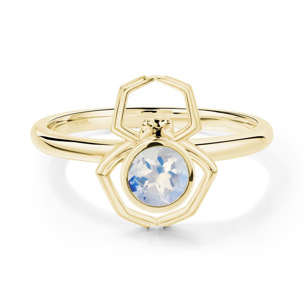 Moonstone Bezel Set Spider Ring - LUO Jewelry #metal_18k yellow gold