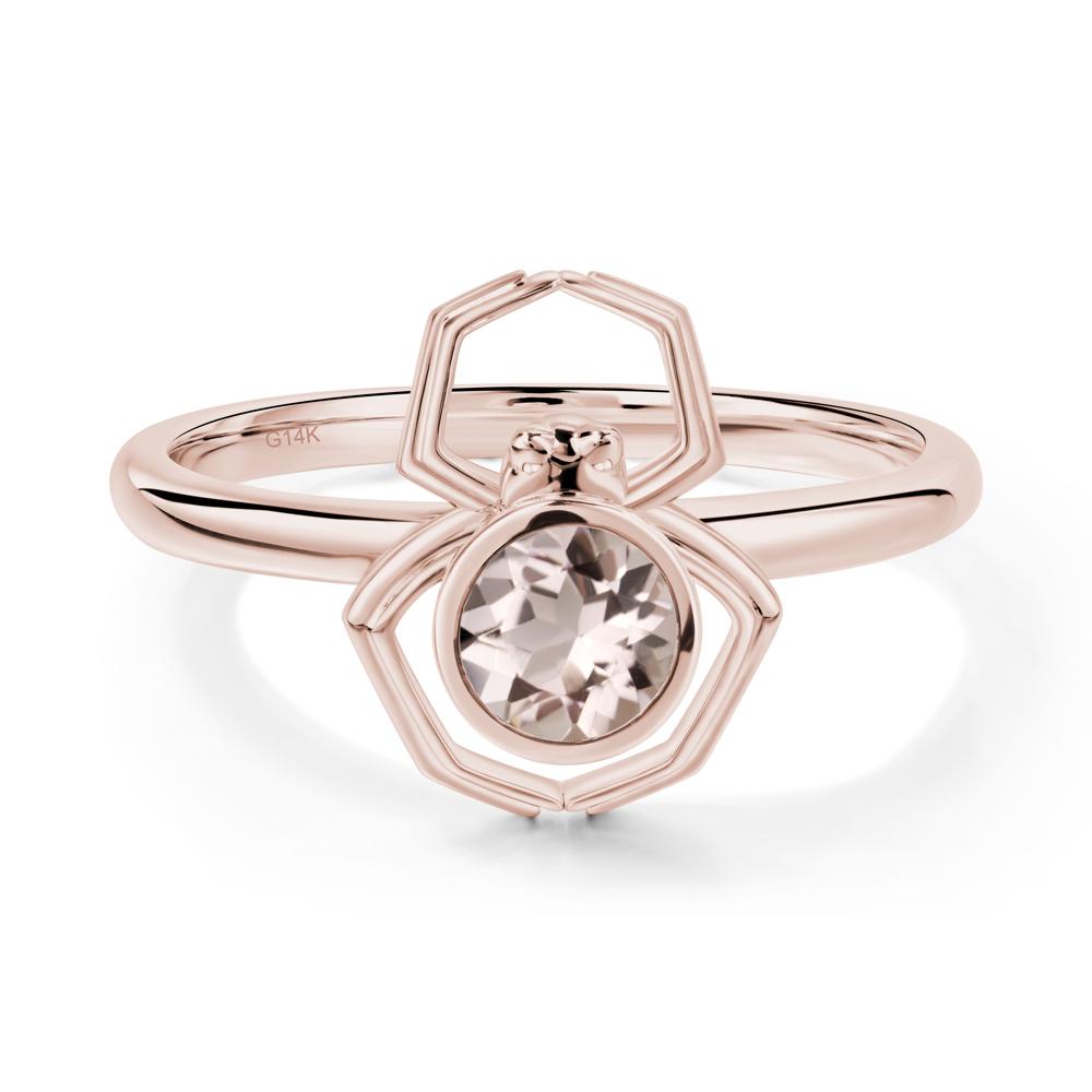 Morganite Bezel Set Spider Ring - LUO Jewelry #metal_14k rose gold