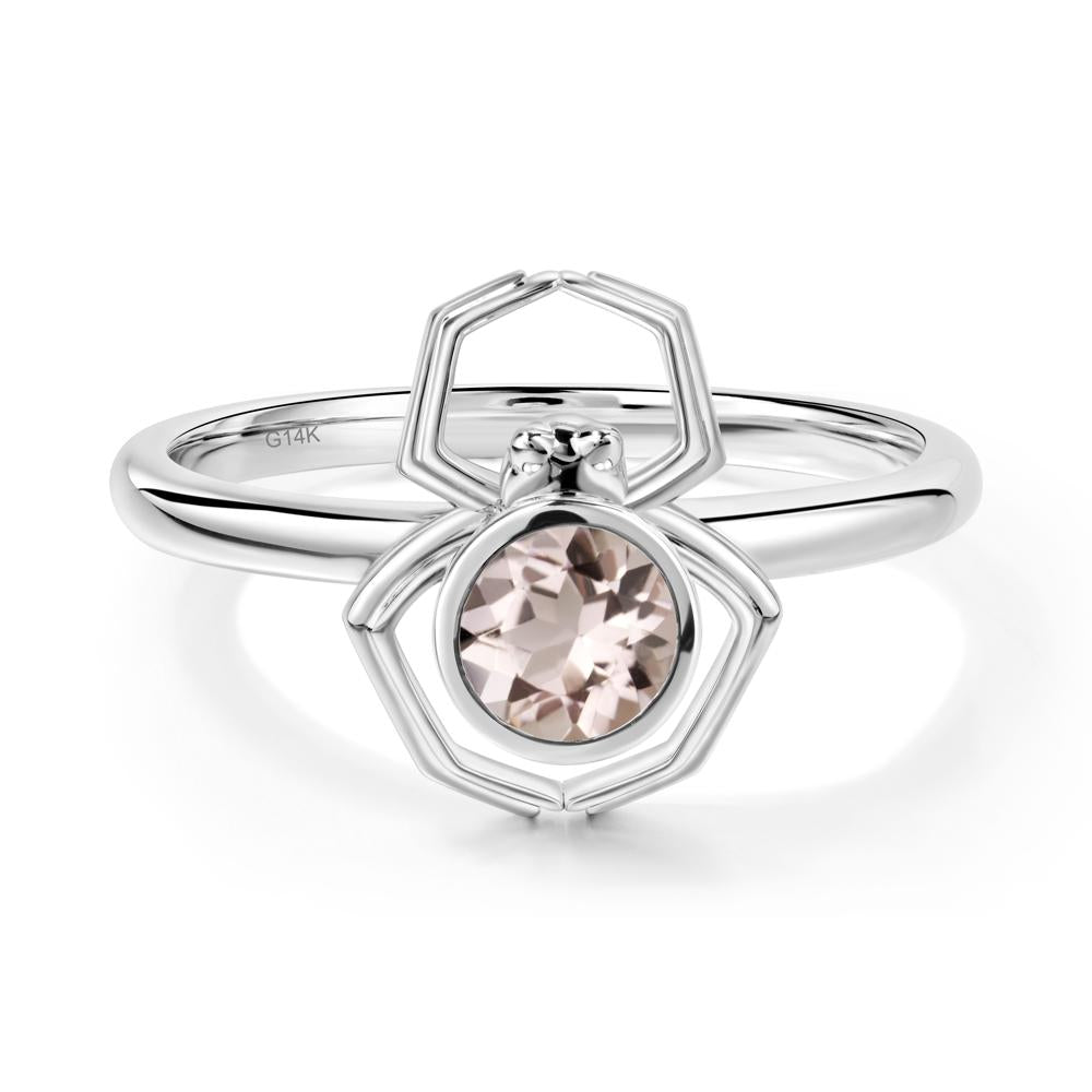 Morganite Bezel Set Spider Ring - LUO Jewelry #metal_14k white gold