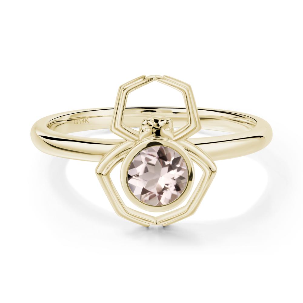 Morganite Bezel Set Spider Ring - LUO Jewelry #metal_14k yellow gold