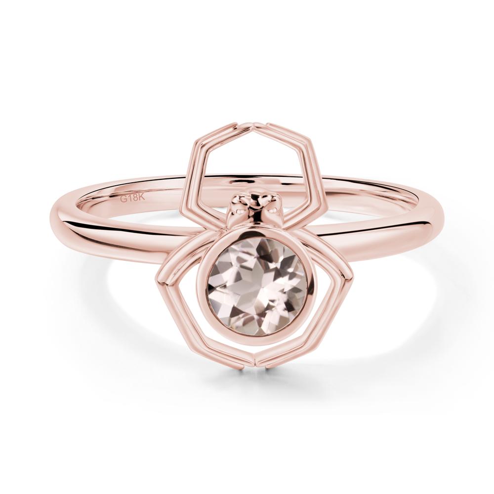 Morganite Bezel Set Spider Ring - LUO Jewelry #metal_18k rose gold