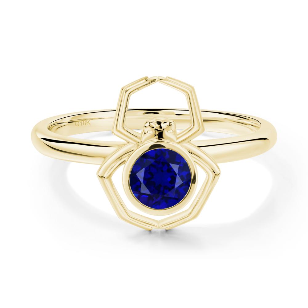 Sapphire Bezel Set Spider Ring - LUO Jewelry #metal_18k yellow gold