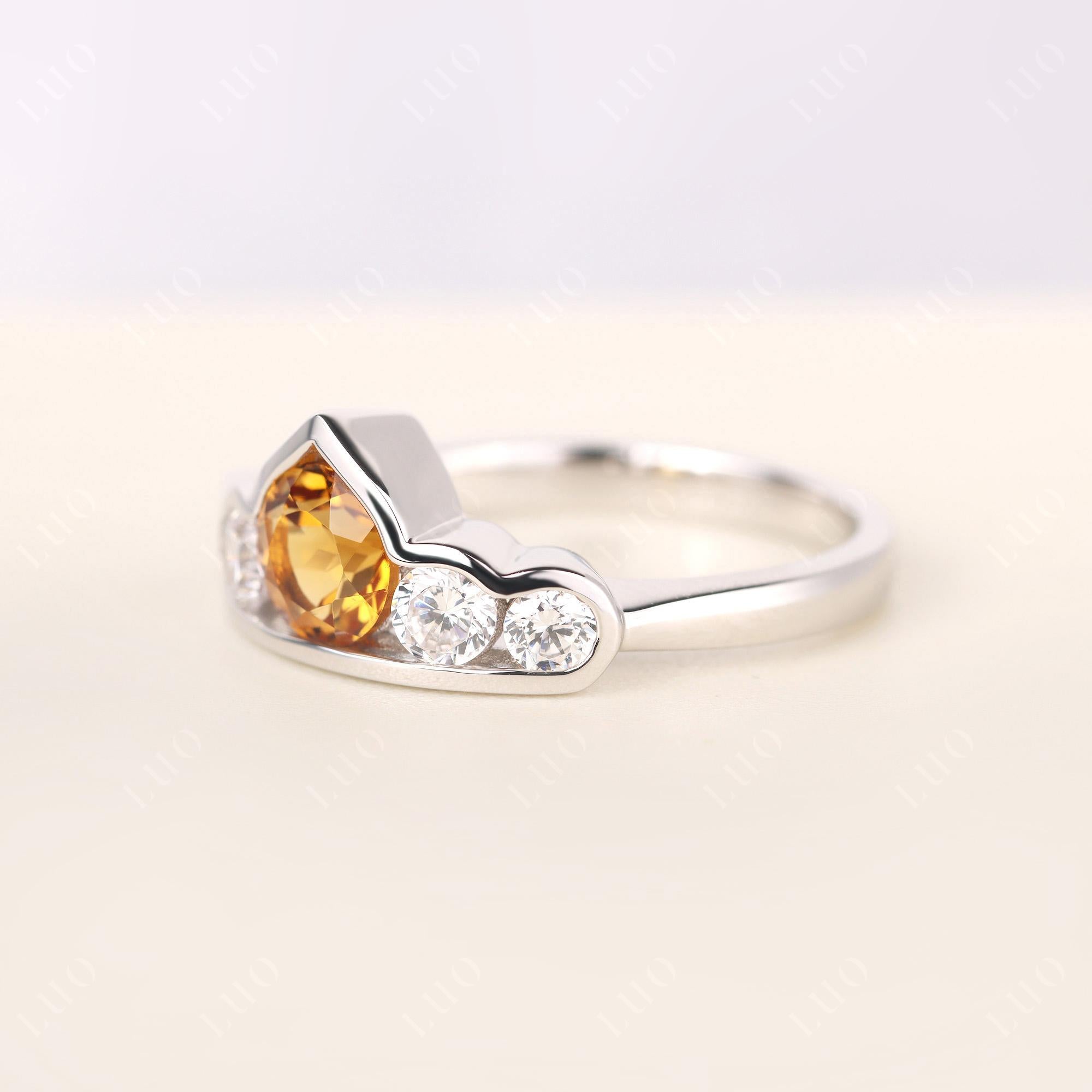 Vintage Citrine Cluster Ring Yellow Gold - LUO Jewelry