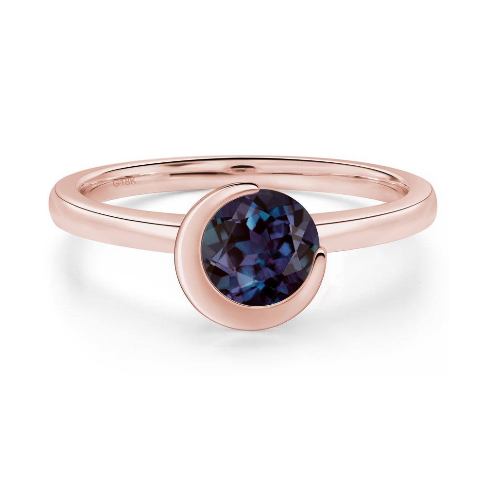 Alexandrite New Moon Bezel Ring - LUO Jewelry #metal_18k rose gold