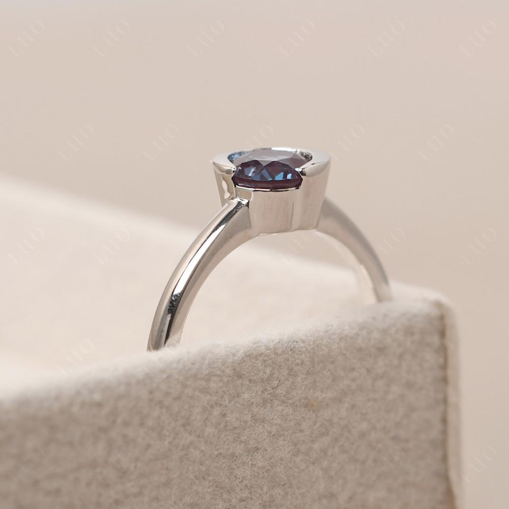 Alexandrite New Moon Bezel Ring - LUO Jewelry 