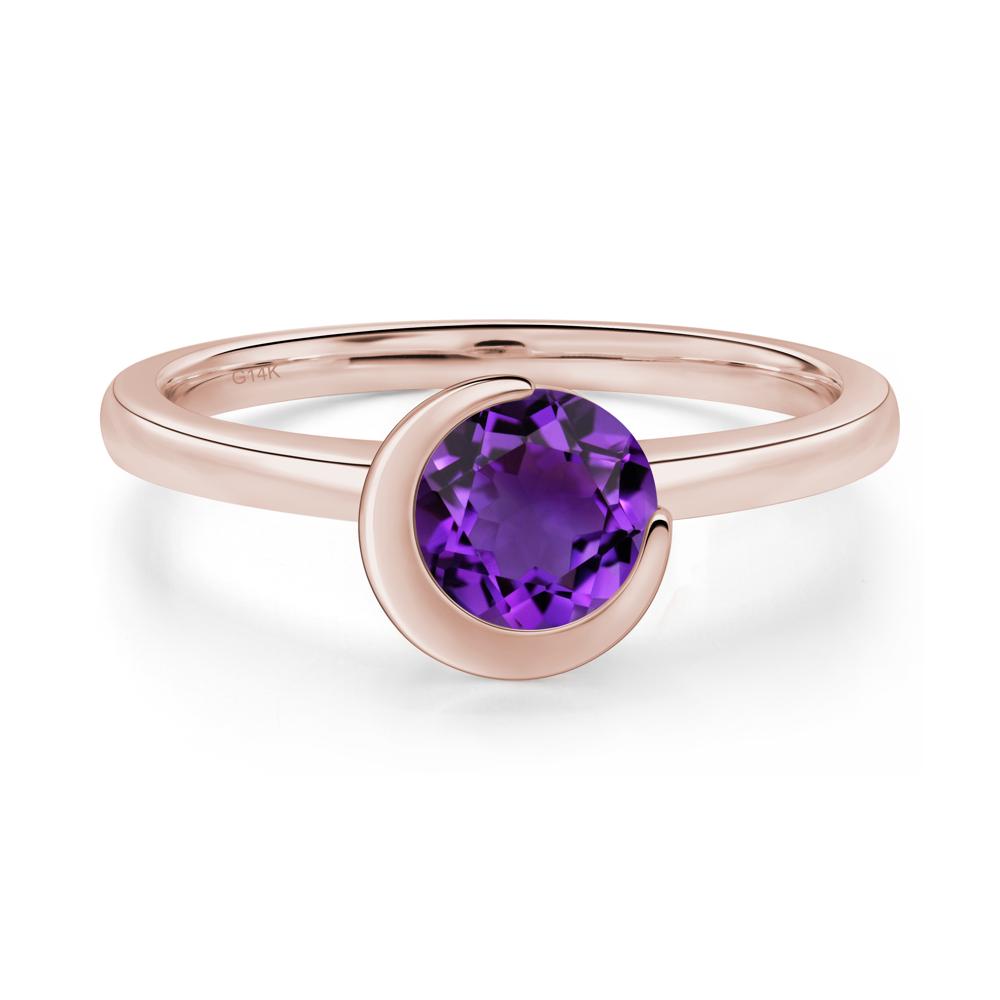 Amethyst Moon Engagement Ring - LUO Jewelry #metal_14k rose gold