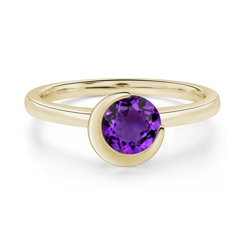 Amethyst Moon Engagement Ring - LUO Jewelry #metal_14k yellow gold