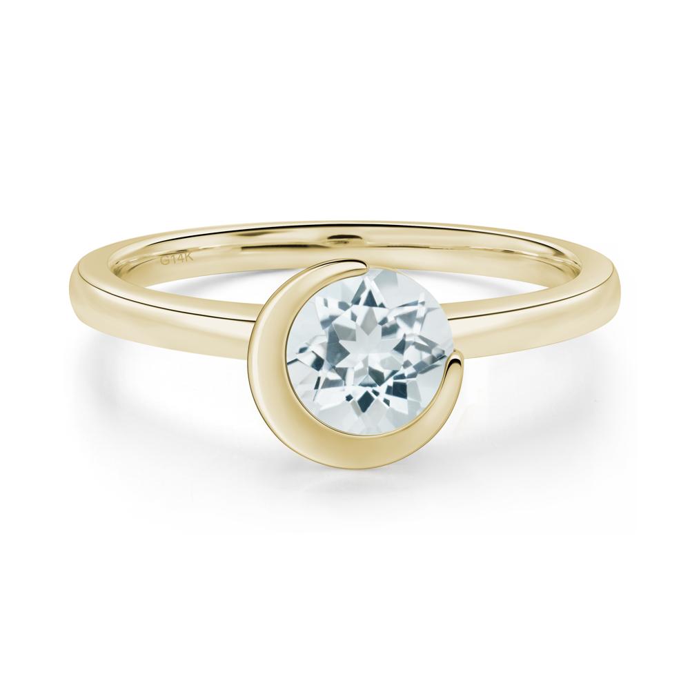 Aquamarine Moon Engagement Ring - LUO Jewelry #metal_14k yellow gold