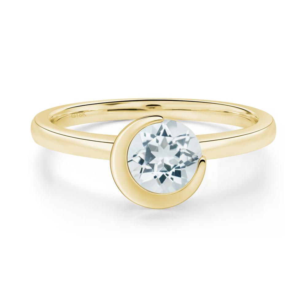 Aquamarine Moon Engagement Ring - LUO Jewelry #metal_18k yellow gold