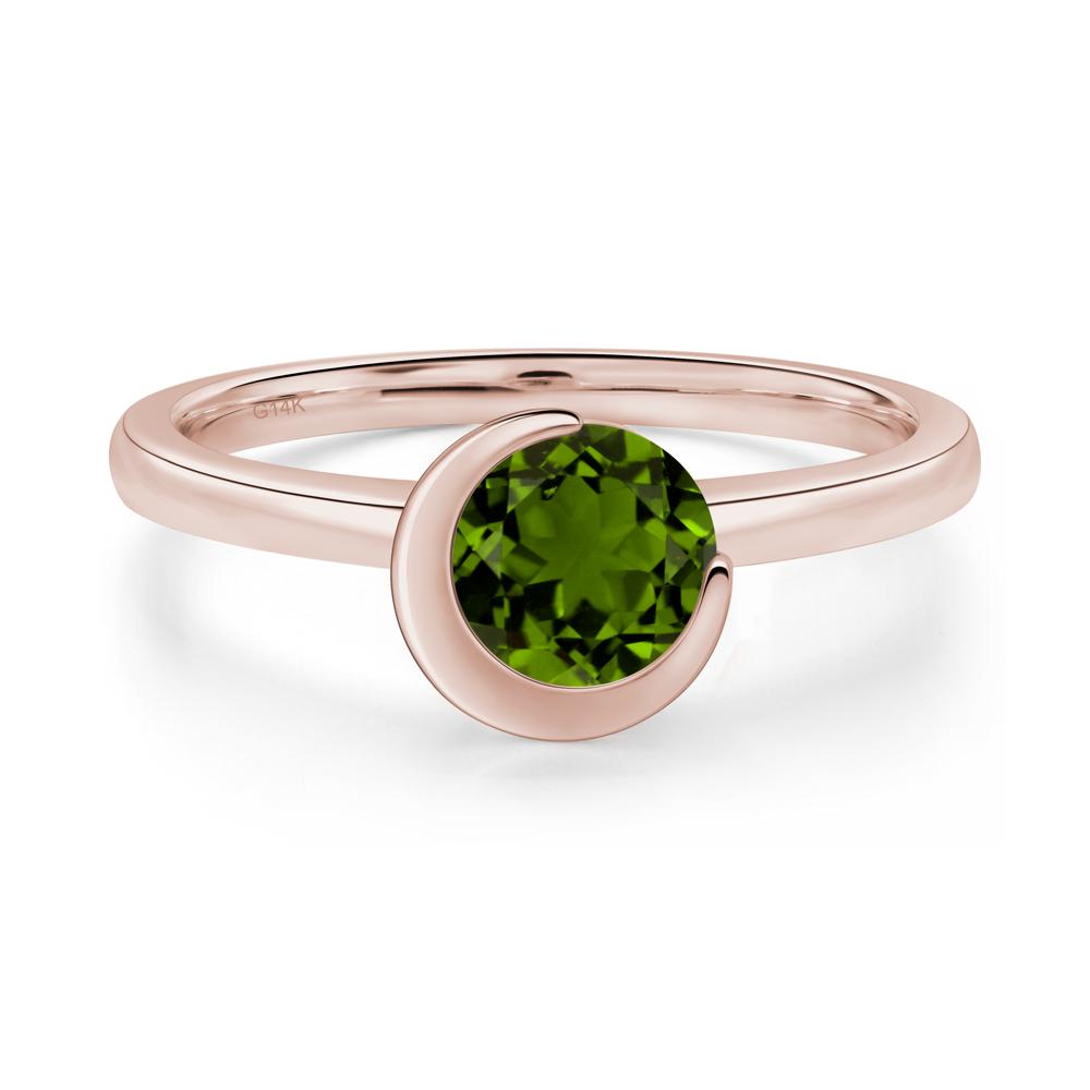 Diopside Unique Bezel Set Engagement Ring - LUO Jewelry #metal_14k rose gold