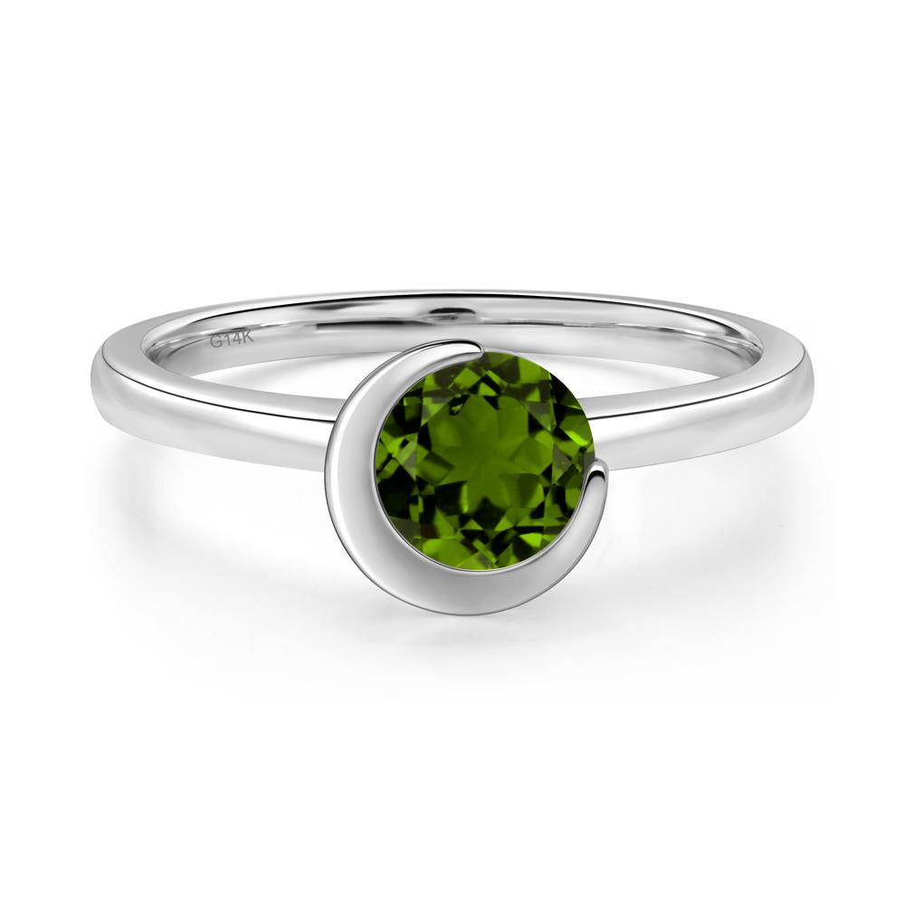 Diopside Unique Bezel Set Engagement Ring - LUO Jewelry #metal_14k white gold