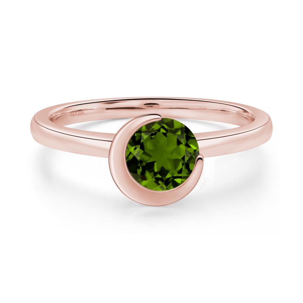 Diopside Unique Bezel Set Engagement Ring - LUO Jewelry #metal_18k rose gold