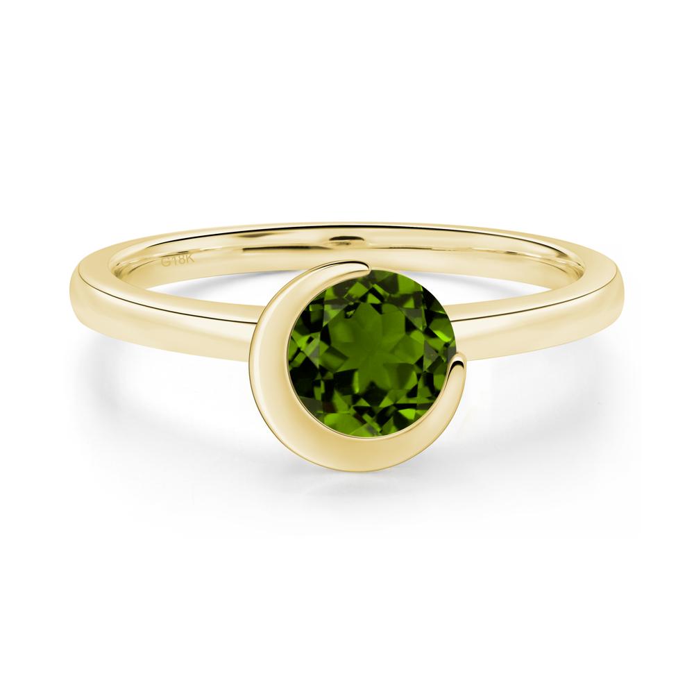 Diopside Unique Bezel Set Engagement Ring - LUO Jewelry #metal_18k yellow gold