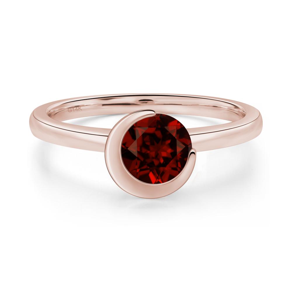 Garnet Unique Bezel Set Engagement Ring - LUO Jewelry #metal_14k rose gold