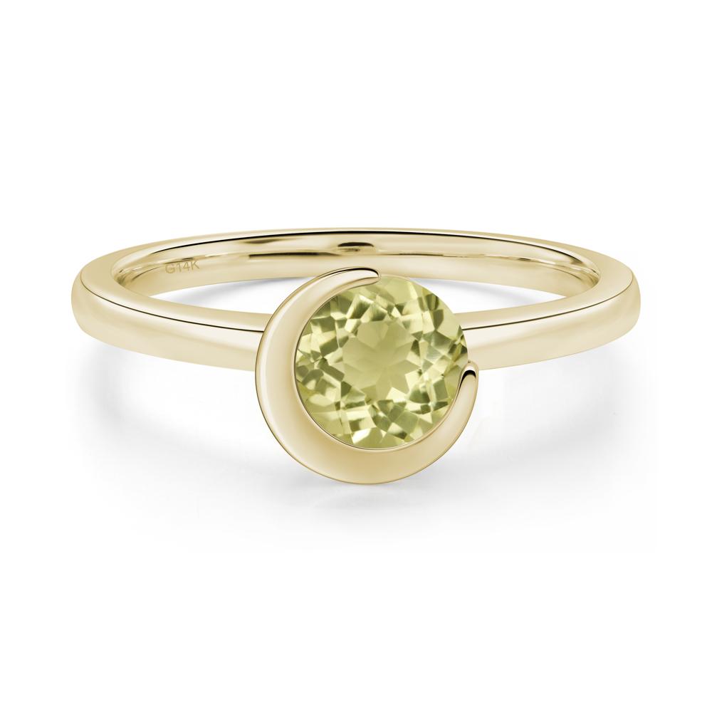 Lemon Quartz Moon Engagement Ring - LUO Jewelry #metal_14k yellow gold