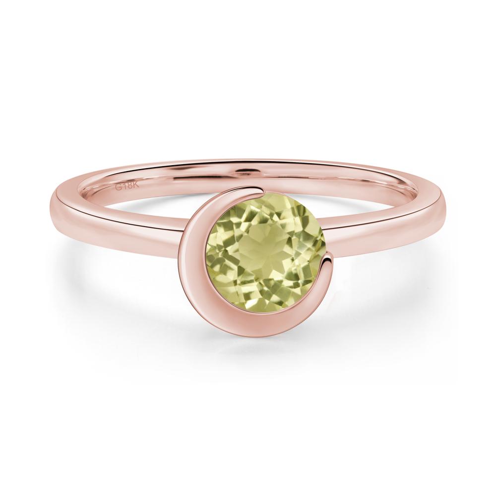 Lemon Quartz Moon Engagement Ring - LUO Jewelry #metal_18k rose gold