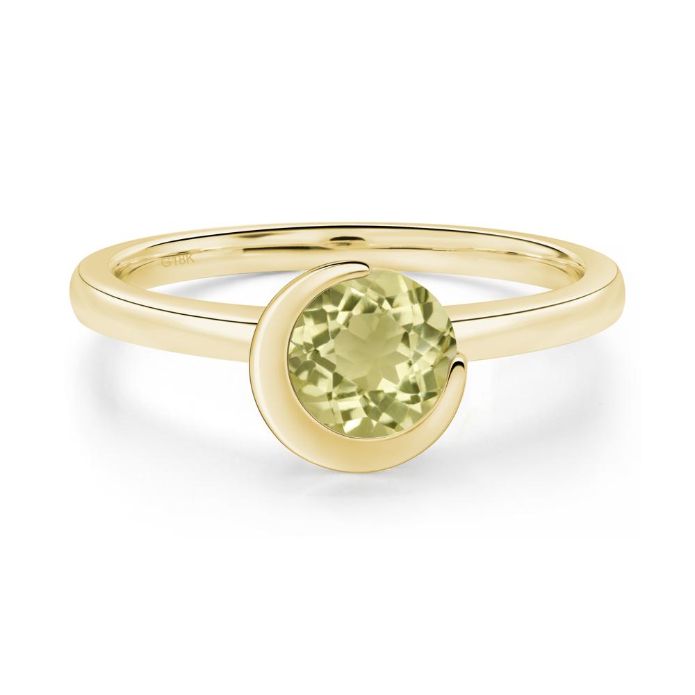 Lemon Quartz Moon Engagement Ring - LUO Jewelry #metal_18k yellow gold