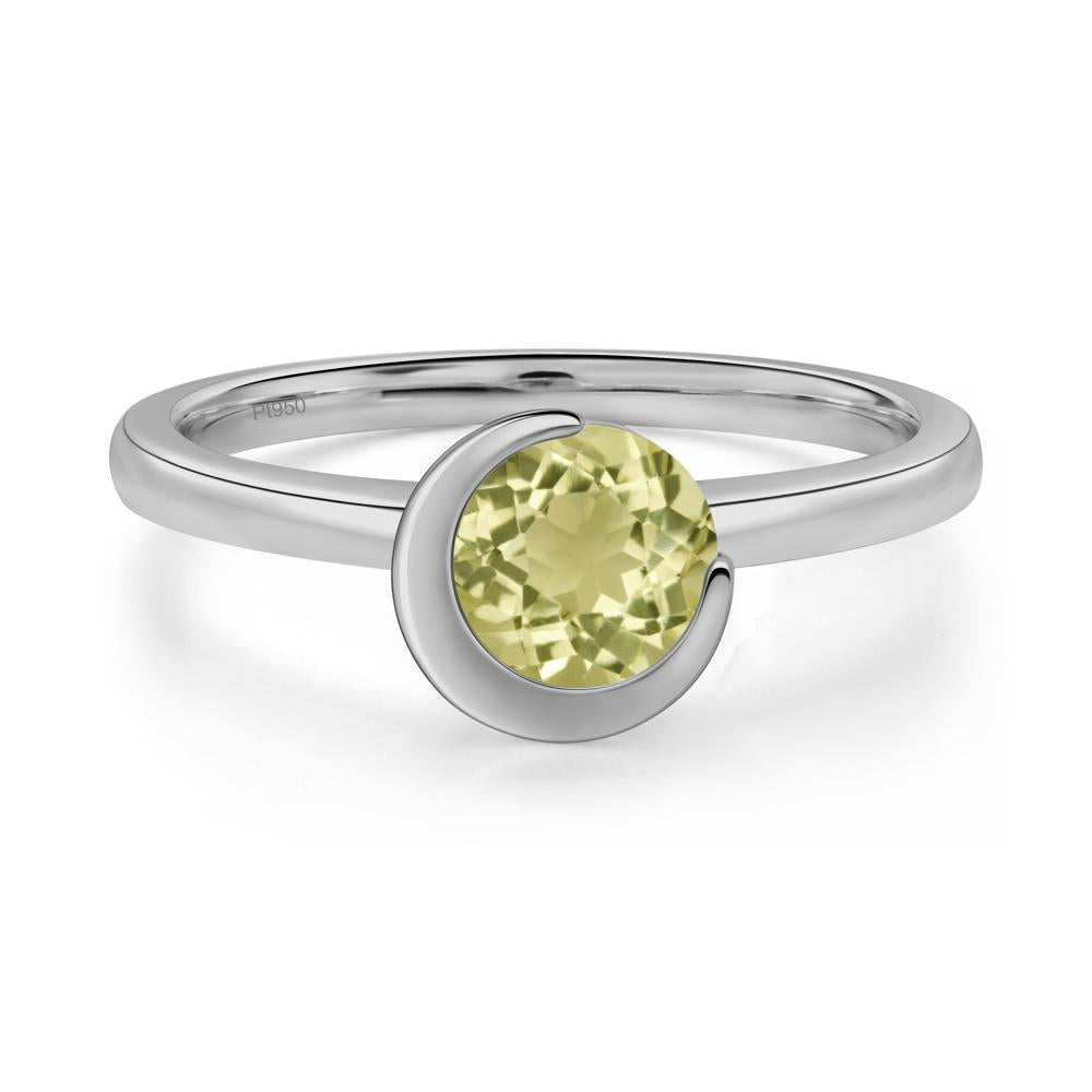 Lemon Quartz Moon Engagement Ring - LUO Jewelry #metal_platinum