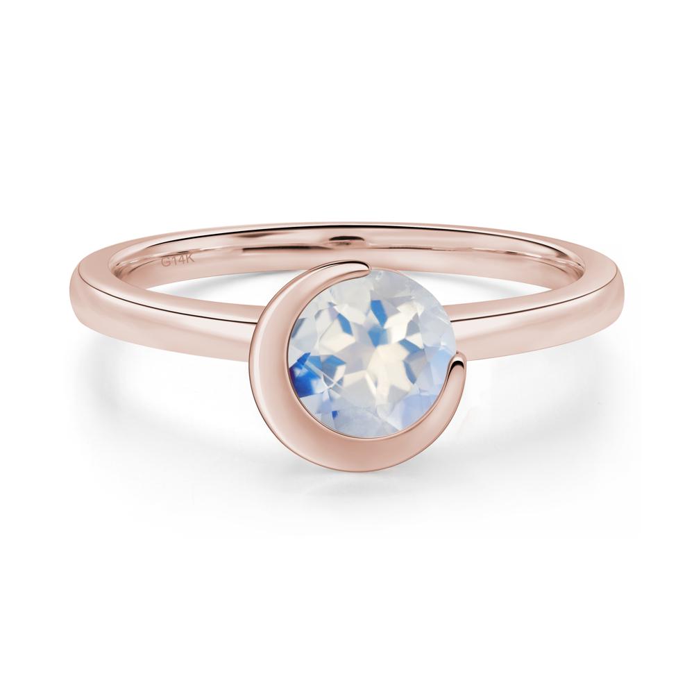 Moonstone New Moon Bezel Ring - LUO Jewelry #metal_14k rose gold