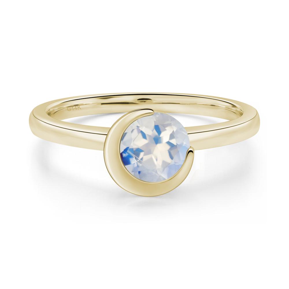 Moonstone New Moon Bezel Ring - LUO Jewelry #metal_14k yellow gold