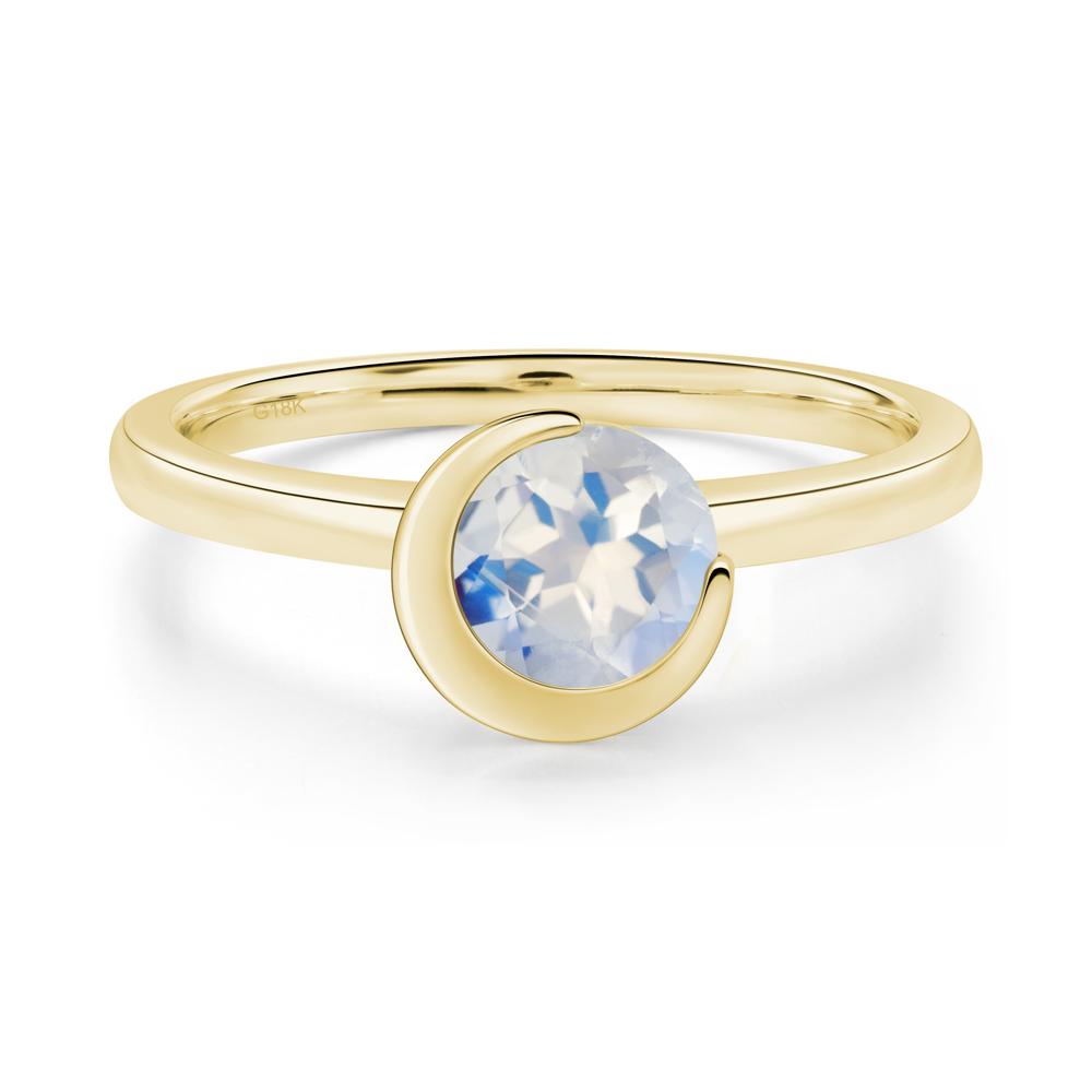 Moonstone New Moon Bezel Ring - LUO Jewelry #metal_18k yellow gold