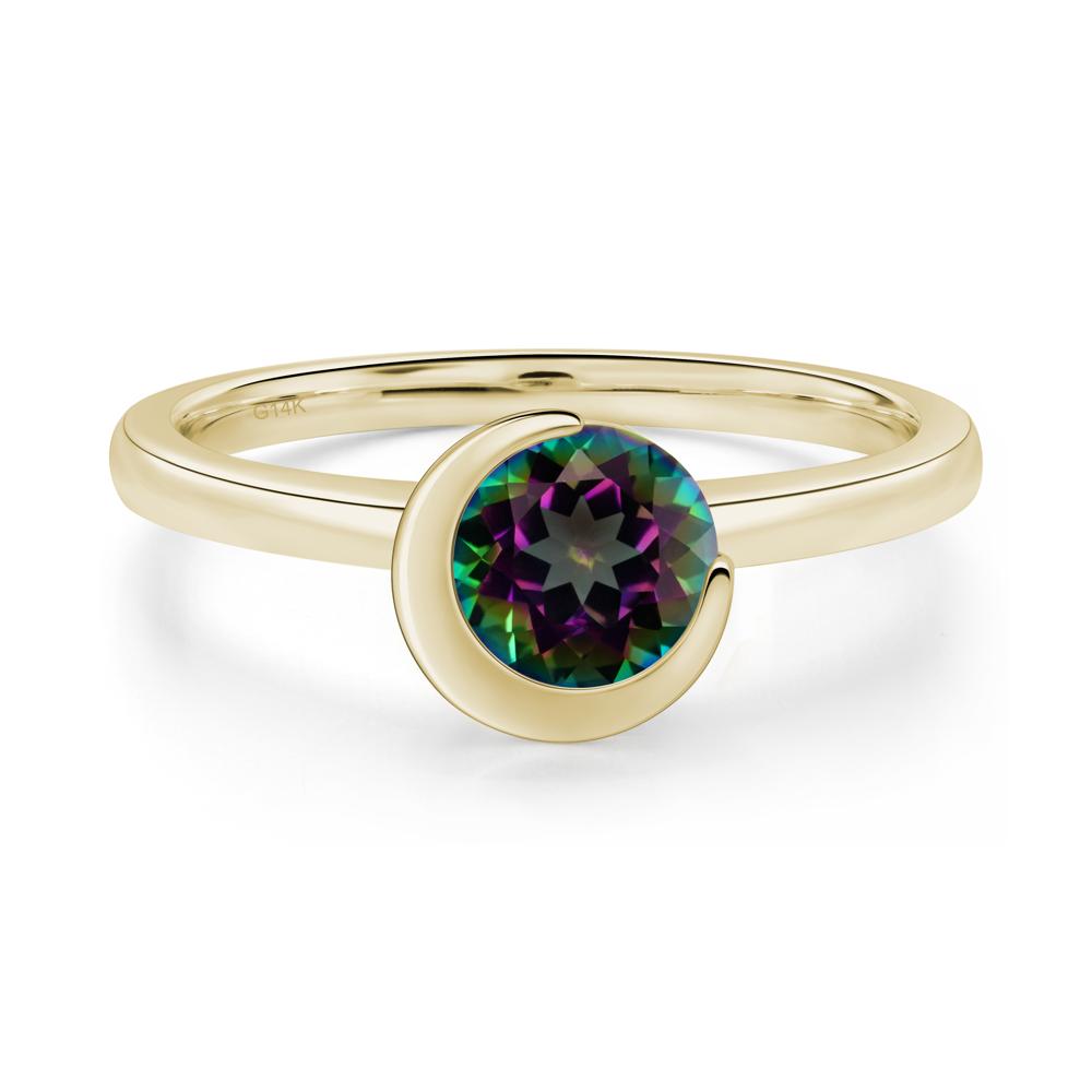 Mystic Topaz Moon Engagement Ring - LUO Jewelry #metal_14k yellow gold