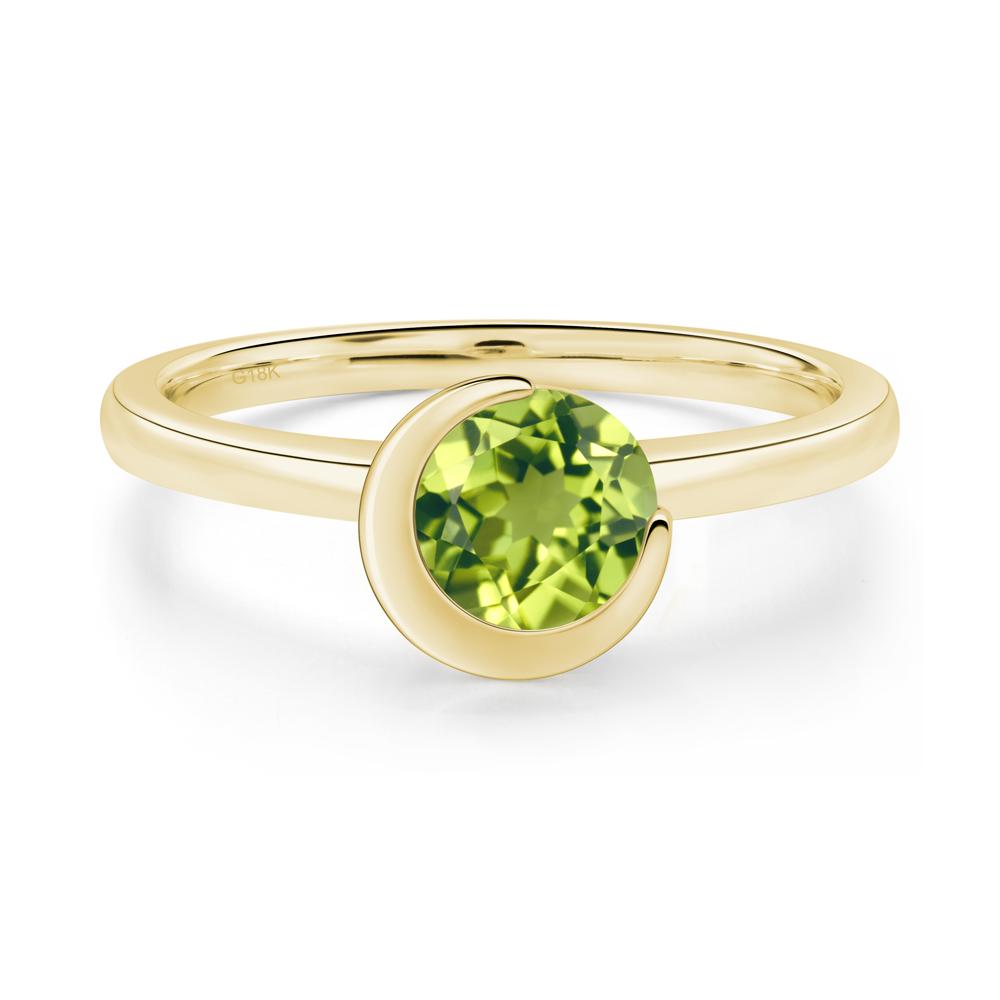 Peridot New Moon Bezel Ring - LUO Jewelry #metal_18k yellow gold