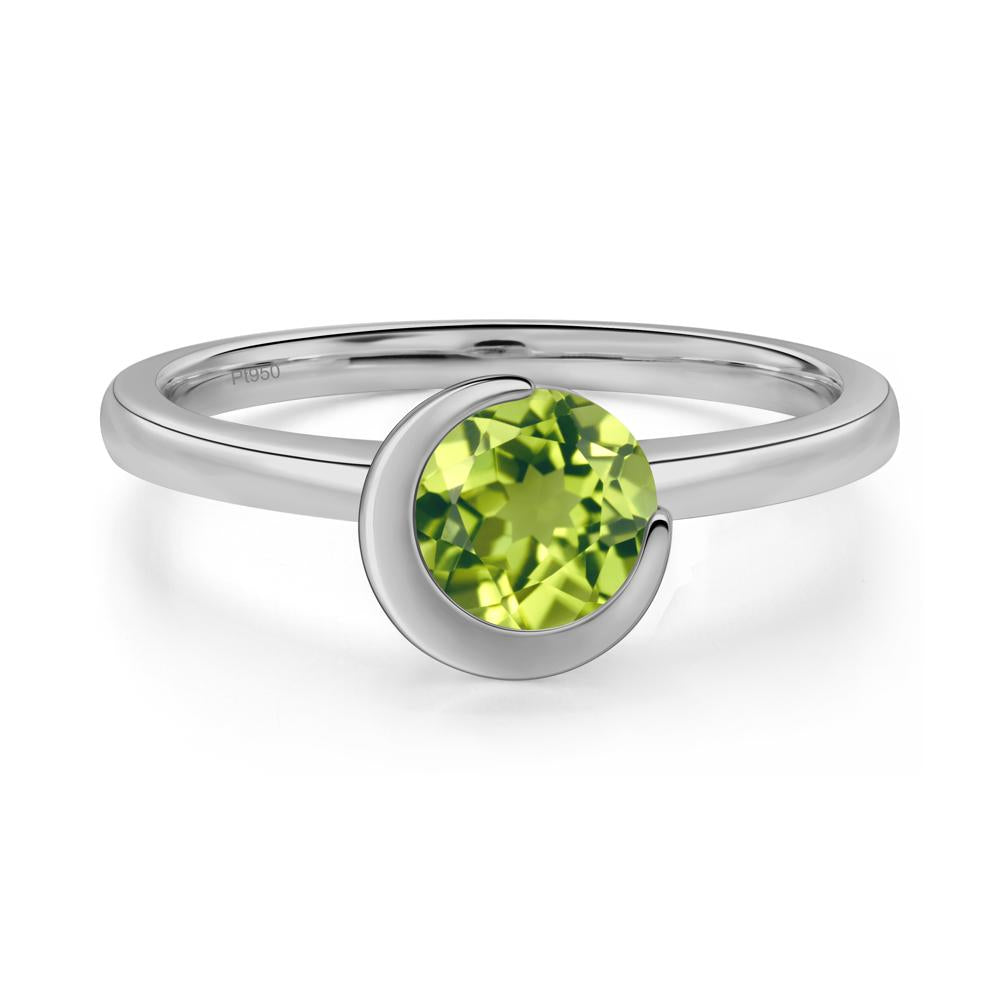 Peridot New Moon Bezel Ring - LUO Jewelry #metal_platinum