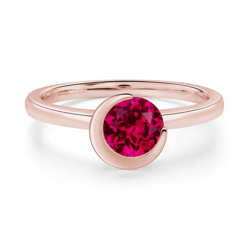 Ruby Unique Bezel Set Engagement Ring - LUO Jewelry #metal_18k rose gold