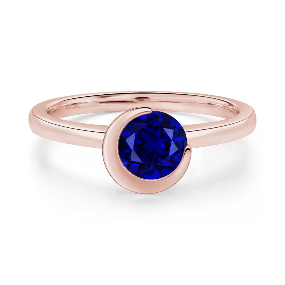 Sapphire Crescent Moon Ring - LUO Jewelry #metal_18k rose gold