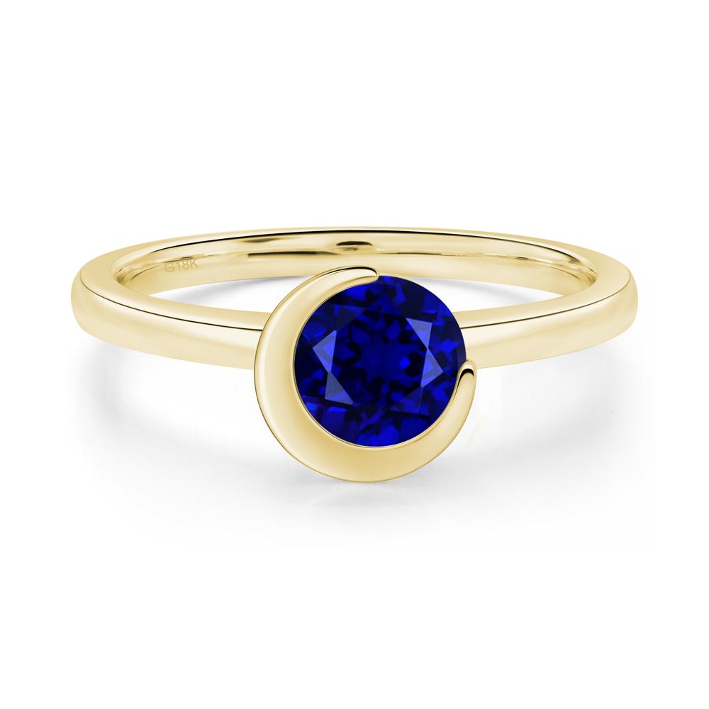 Sapphire Crescent Moon Ring - LUO Jewelry #metal_18k yellow gold