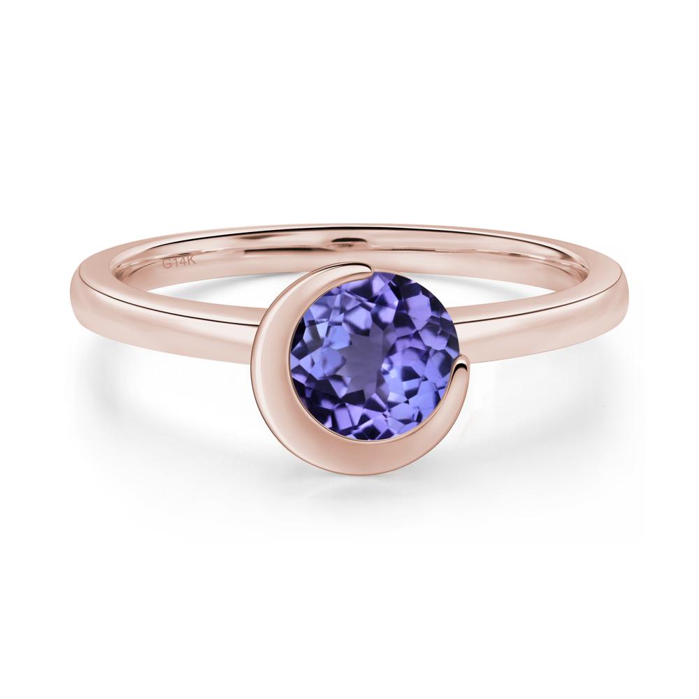 Tanzanite Moon Engagement Ring - LUO Jewelry #metal_14k rose gold