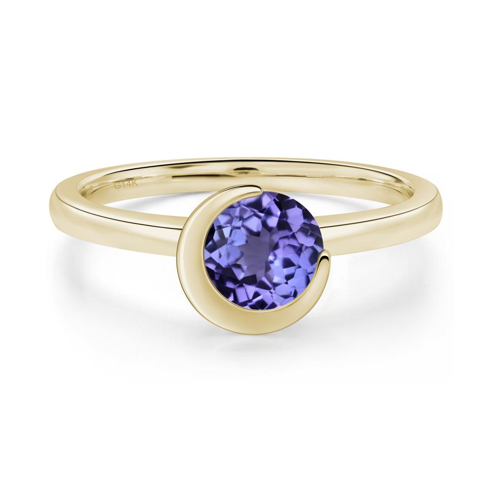 Tanzanite Moon Engagement Ring - LUO Jewelry #metal_14k yellow gold