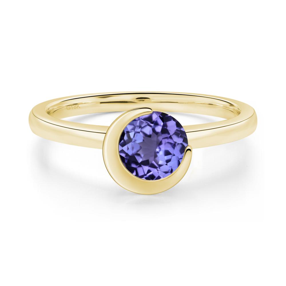 Tanzanite Moon Engagement Ring - LUO Jewelry #metal_18k yellow gold