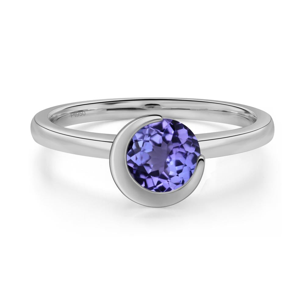 Tanzanite Moon Engagement Ring - LUO Jewelry #metal_platinum