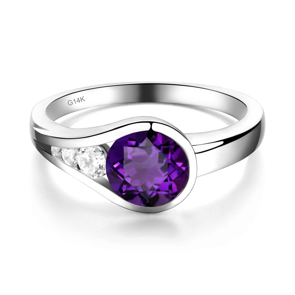 Prince Rupert's Drop Amethyst Ring - LUO Jewelry #metal_14k white gold