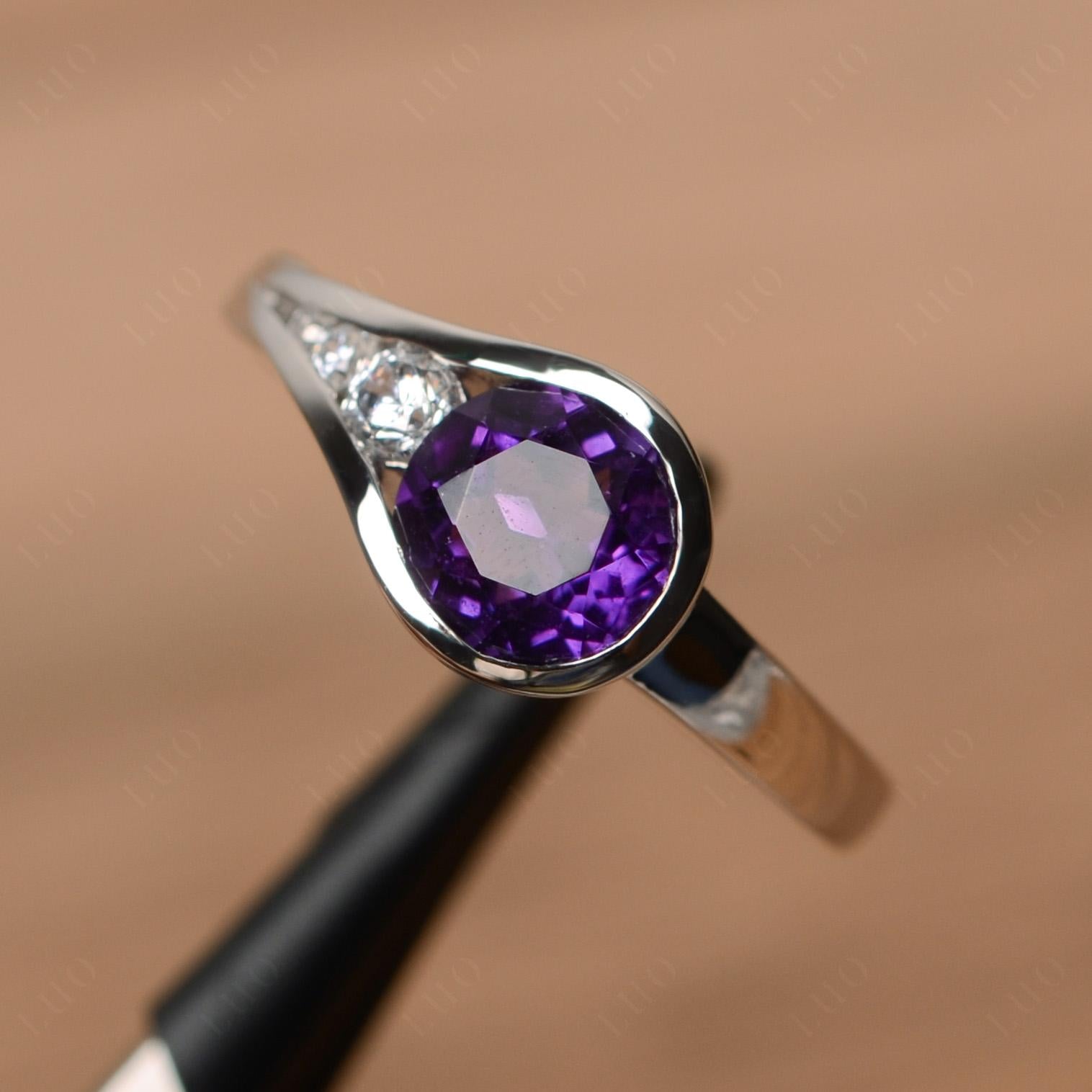 Prince Rupert's Drop Amethyst Ring - LUO Jewelry 