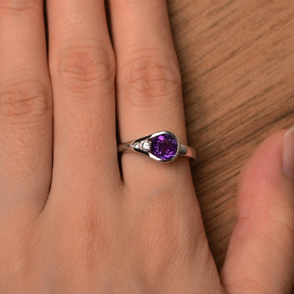 Prince Rupert's Drop Amethyst Ring - LUO Jewelry 