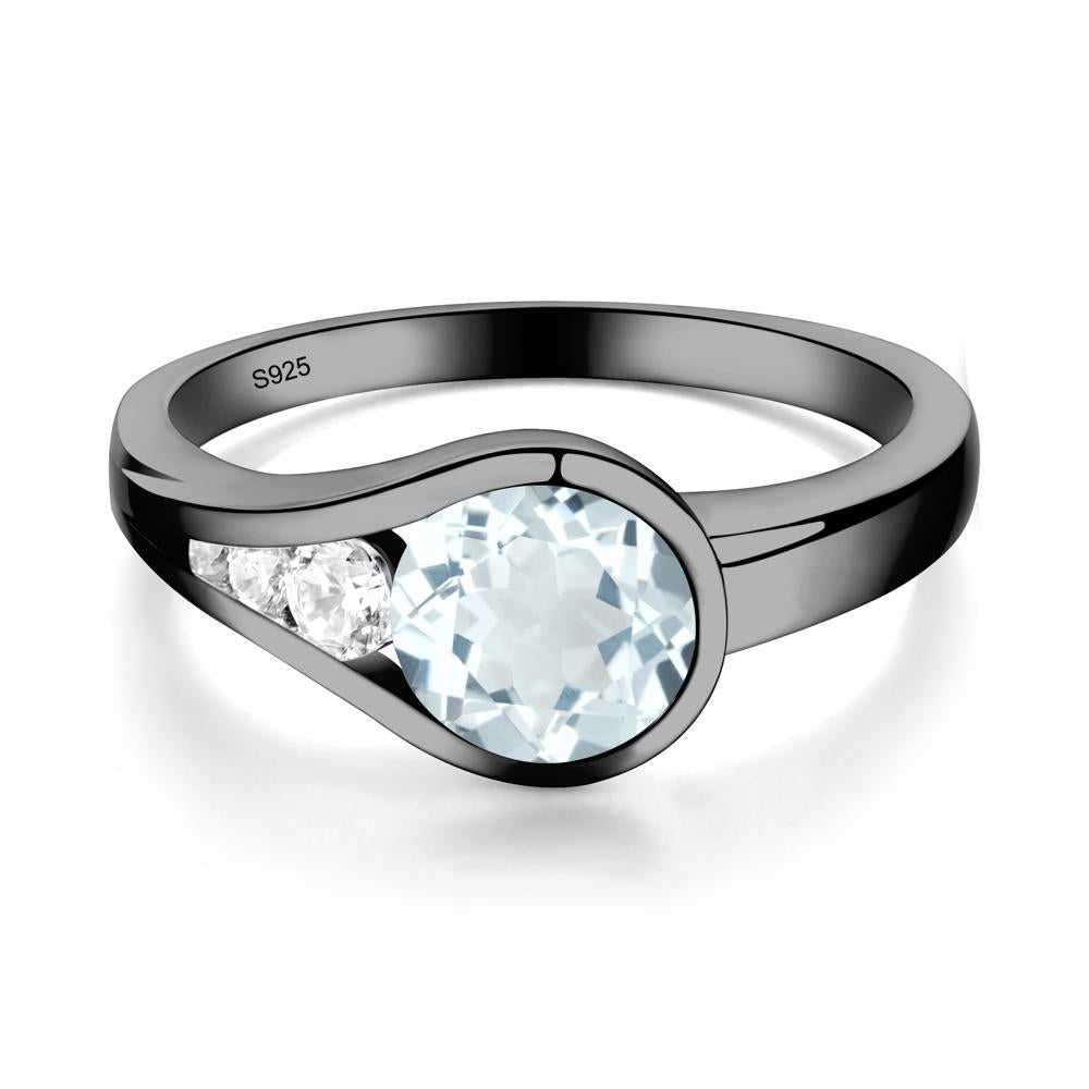 Aquamarine Rupert's Drop Ring - LUO Jewelry #metal_black finish sterling silver