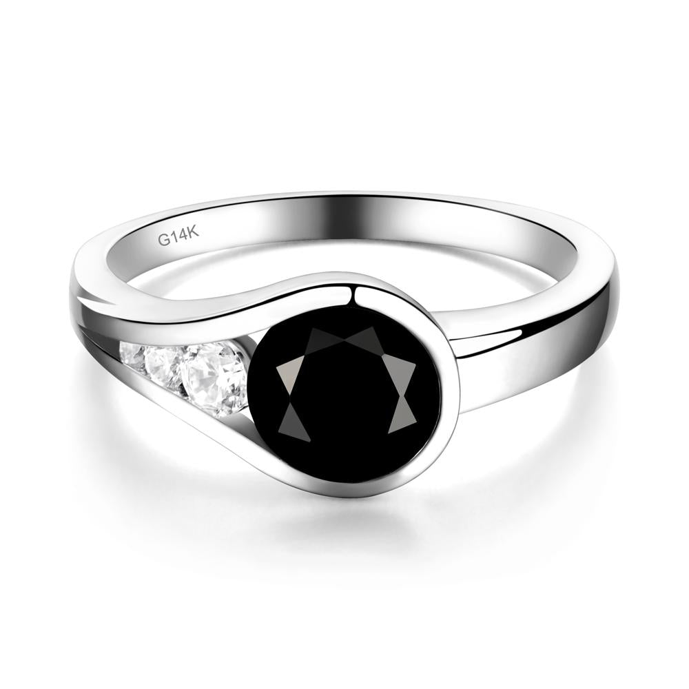 Prince Rupert's Drop Black Spinel Ring - LUO Jewelry #metal_14k white gold