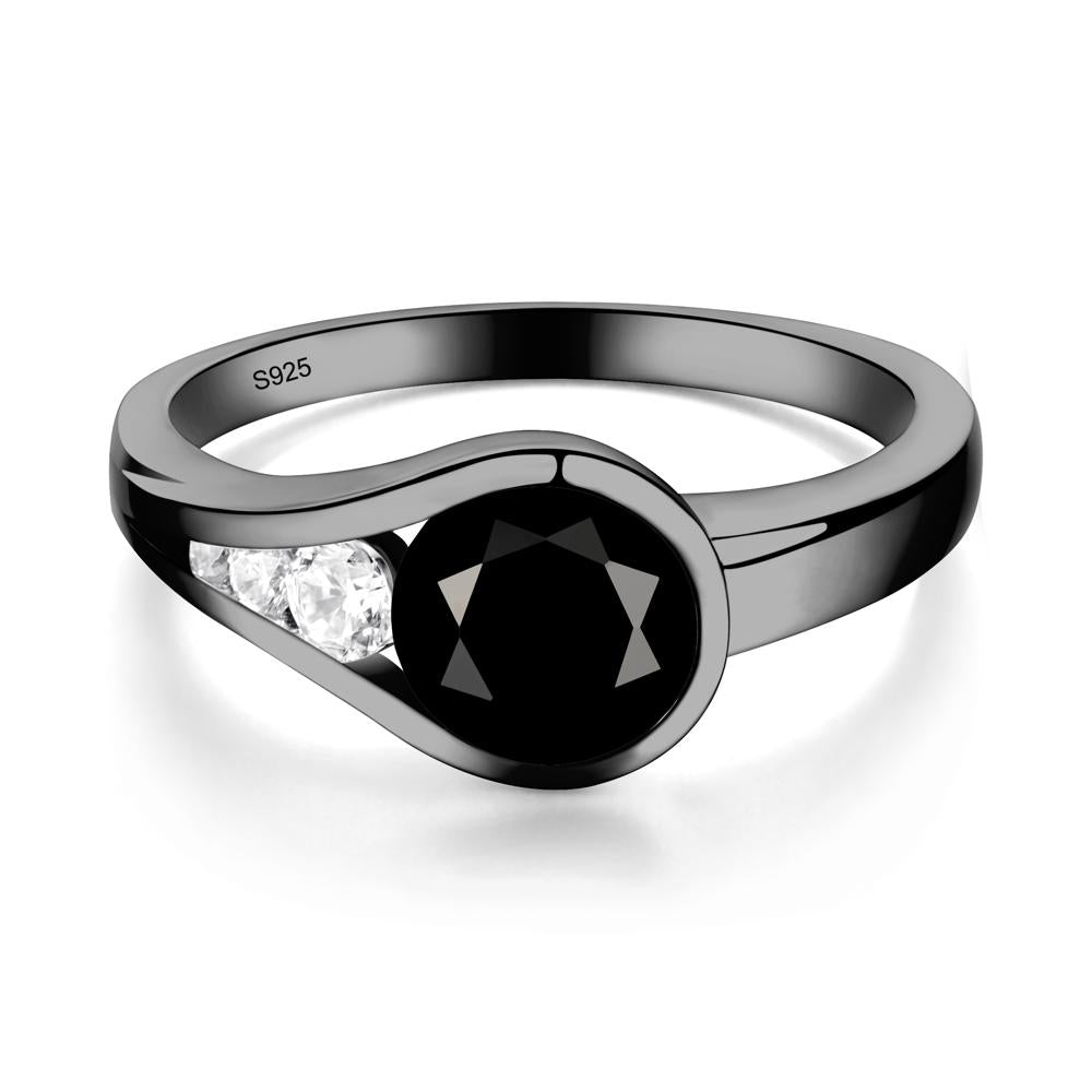 Prince Rupert's Drop Black Spinel Ring - LUO Jewelry #metal_black finish sterling silver