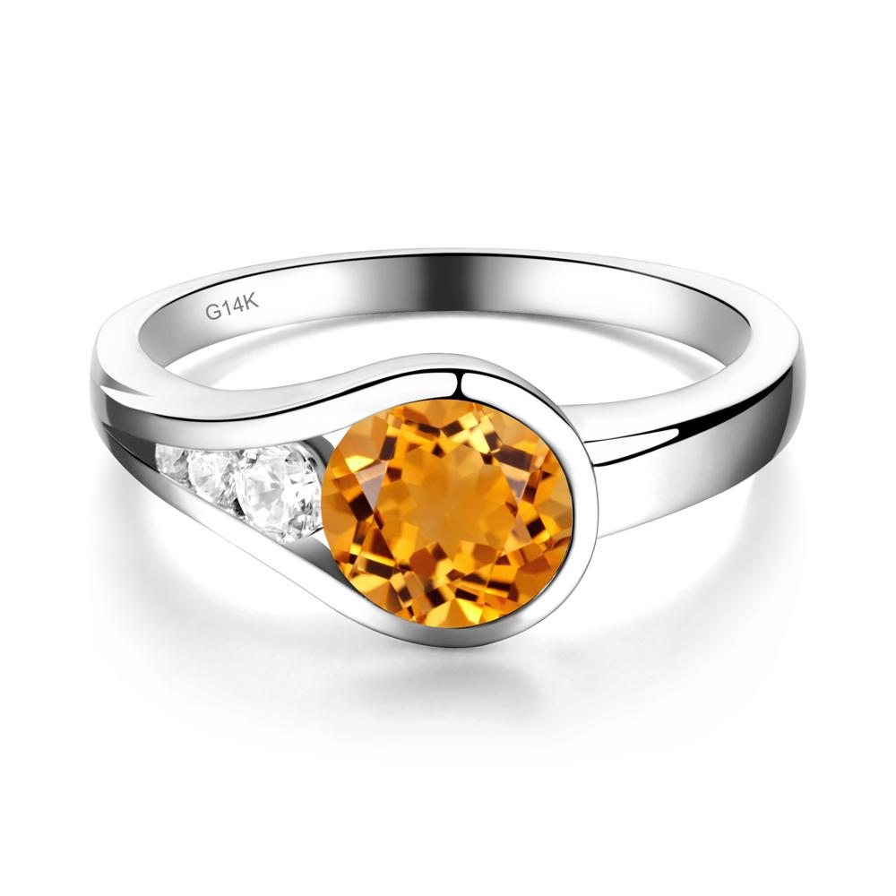 Citrine Rupert's Drop Ring - LUO Jewelry #metal_14k white gold