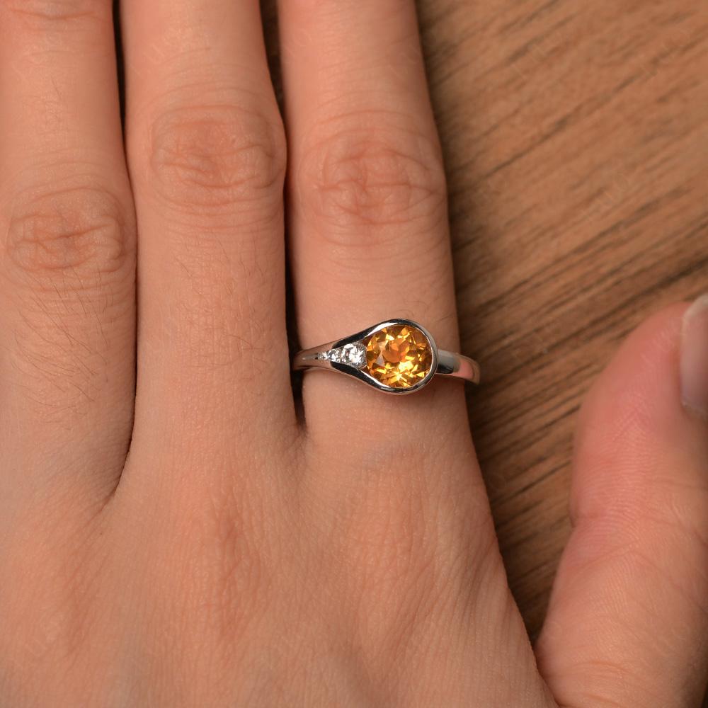 Citrine Rupert's Drop Ring - LUO Jewelry 