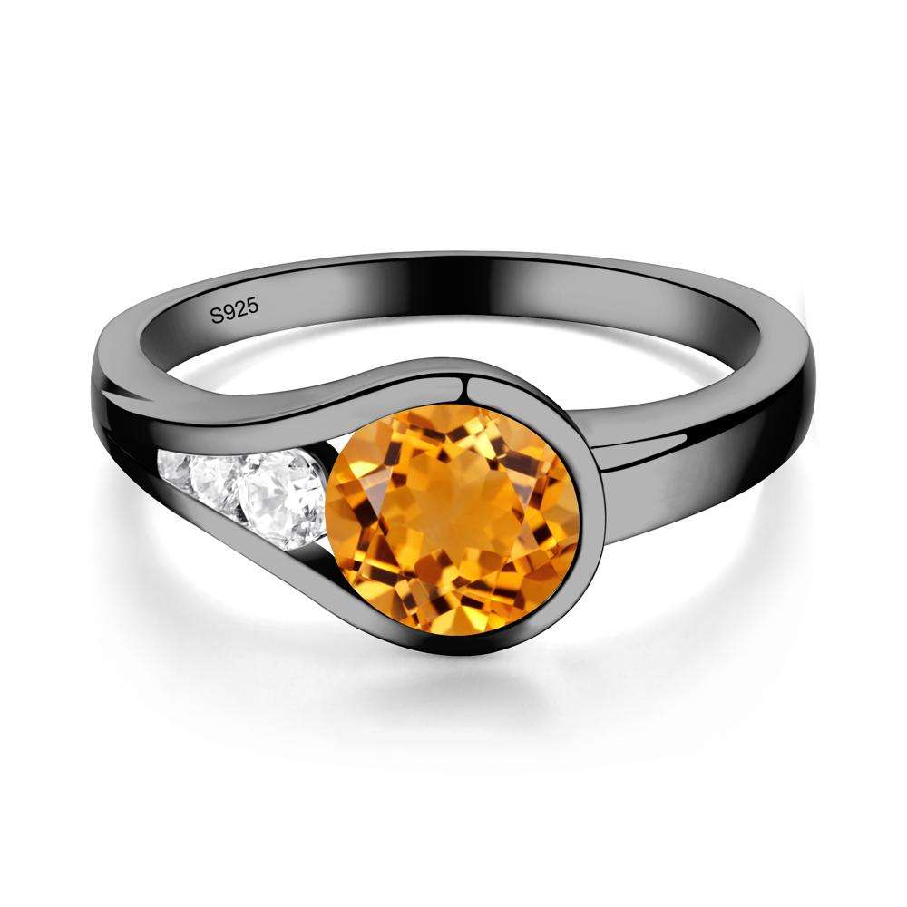 Citrine Rupert's Drop Ring - LUO Jewelry #metal_black finish sterling silver