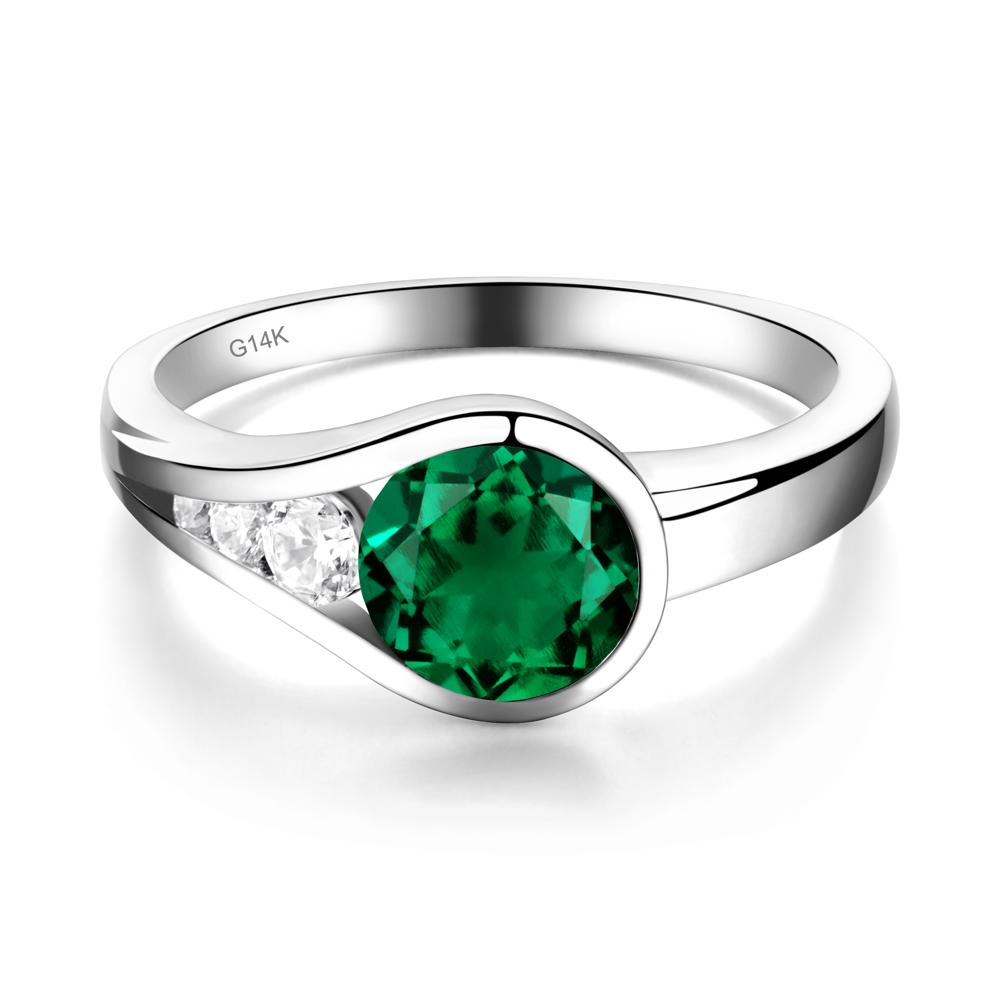 Prince Rupert's Drop Emerald Ring - LUO Jewelry #metal_14k white gold