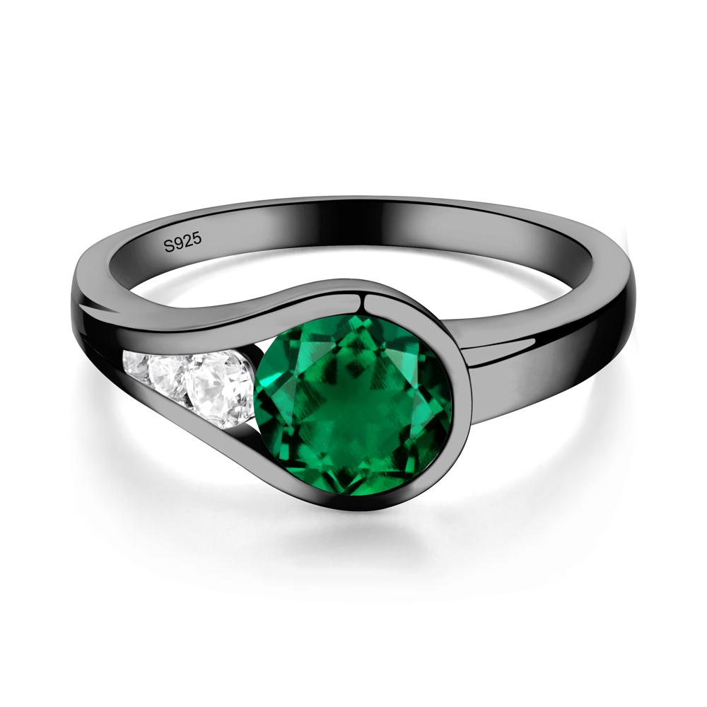 Prince Rupert's Drop Emerald Ring - LUO Jewelry #metal_black finish sterling silver